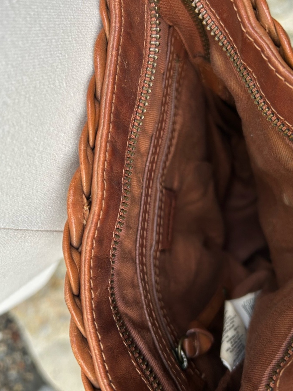 MANGO Brown Leather Fringed Crossbody Bag - Picture 6 of 11
